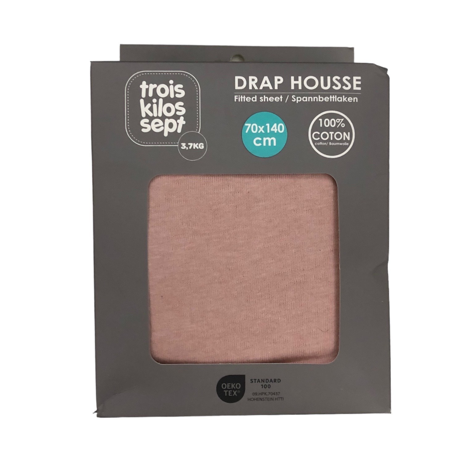 Κατωσέντονο με Λάστιχο Μακώ Jersey Σκούρο Ροζ 70x140cm Trois Kilos Sept