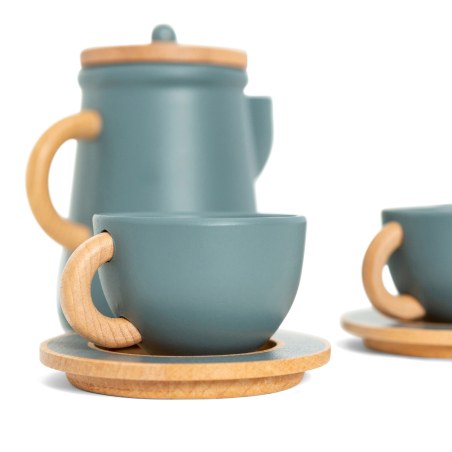 Ξύλινο Σερβίτσιο Τσαγιού Πράσινο - Mama Memo