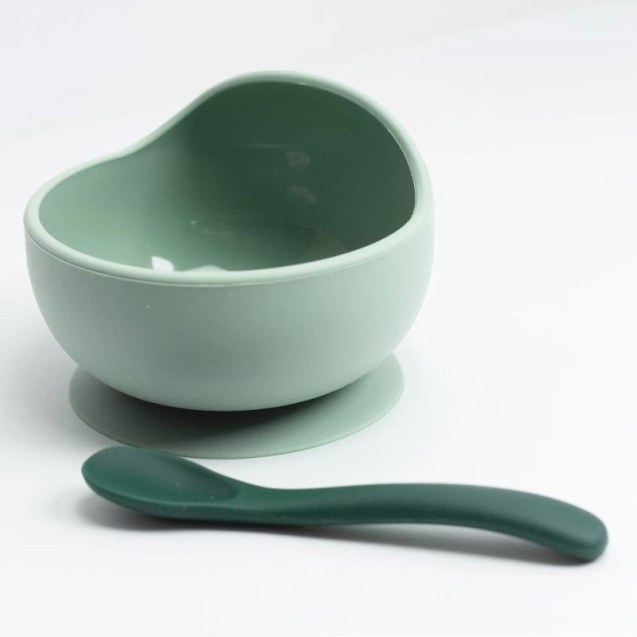 Σετ Μπωλ Σιλικόνης & Κουτάλι - Μέντα - Trois...