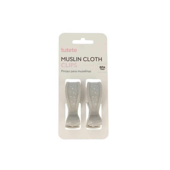 Σετ 2 Κλιπ για Μουσελίνες - Γκρι - Tutete
