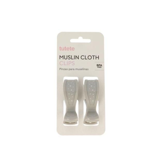 Σετ 2 Κλιπ για Μουσελίνες - Γκρι - Tutete