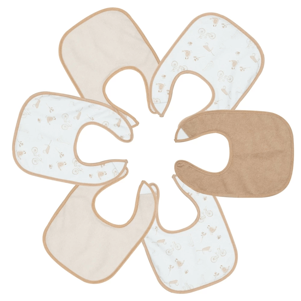 Σετ 6 Σαλιάρες Πετσετέ Αδιάβροχες 22x30 Farm Trois Kilos Sept