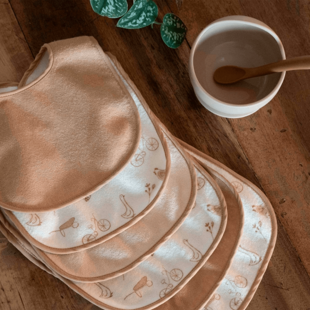 Σετ 6 Σαλιάρες Πετσετέ Αδιάβροχες 22x30 Farm...