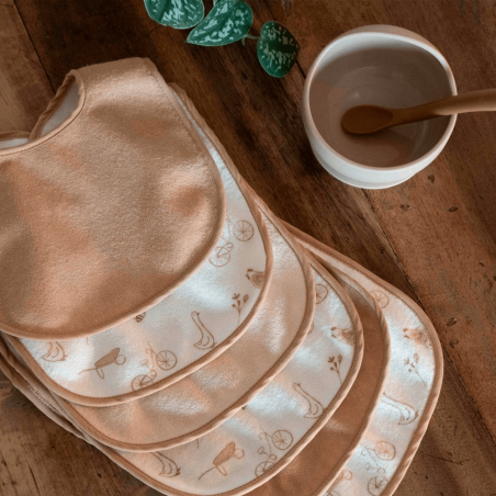 Σετ 6 Σαλιάρες Πετσετέ Αδιάβροχες 22x30 Farm Trois Kilos Sept