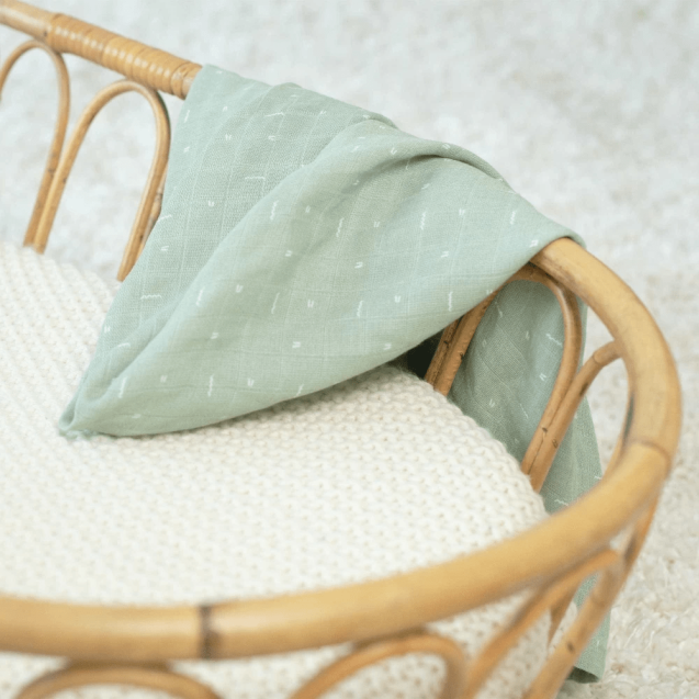 Σετ 3 Πάνες Μουσελίνας - Μέντα/Λευκό - Trois...