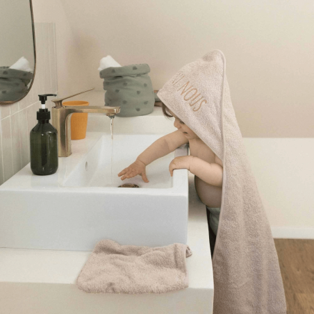 Σετ Μπουρνούζι με Κάπα και Γάντι 70x70cm Μπεζ - Trois Kilos Sept