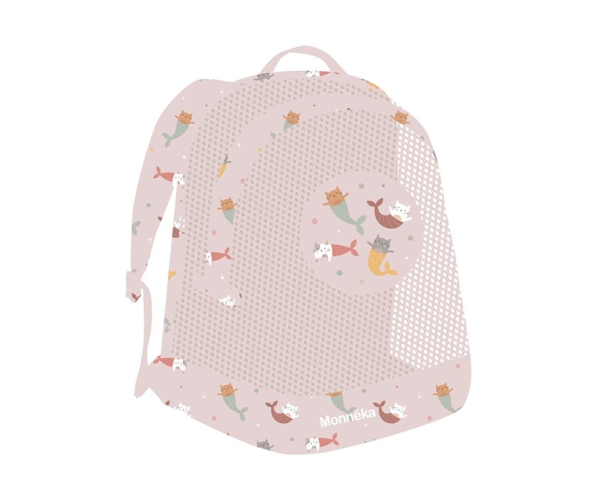 Monnëka|TUTETE Σακίδιο Παραλίας με Δίχτυ Mermaid Cats - Monnëka