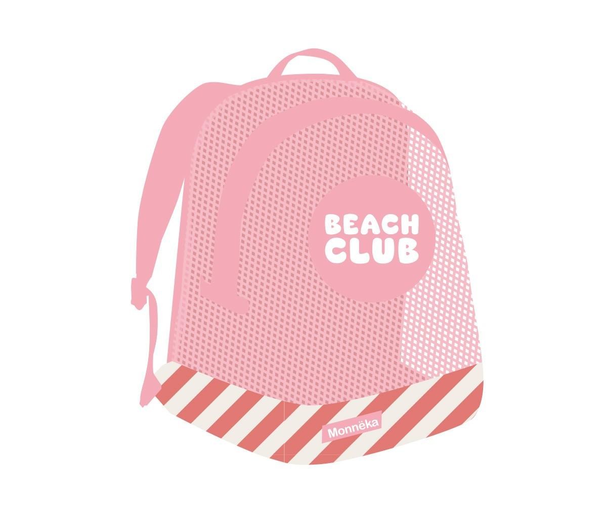 Monnëka|TUTETE Σακίδιο Παραλίας με Δίχτυ Stripes Bloom&Blush - Monnëka