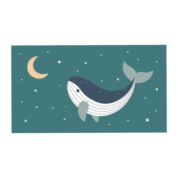 Πετσέτα Θαλάσσης 160x90cm Whale Teal - Monnëka