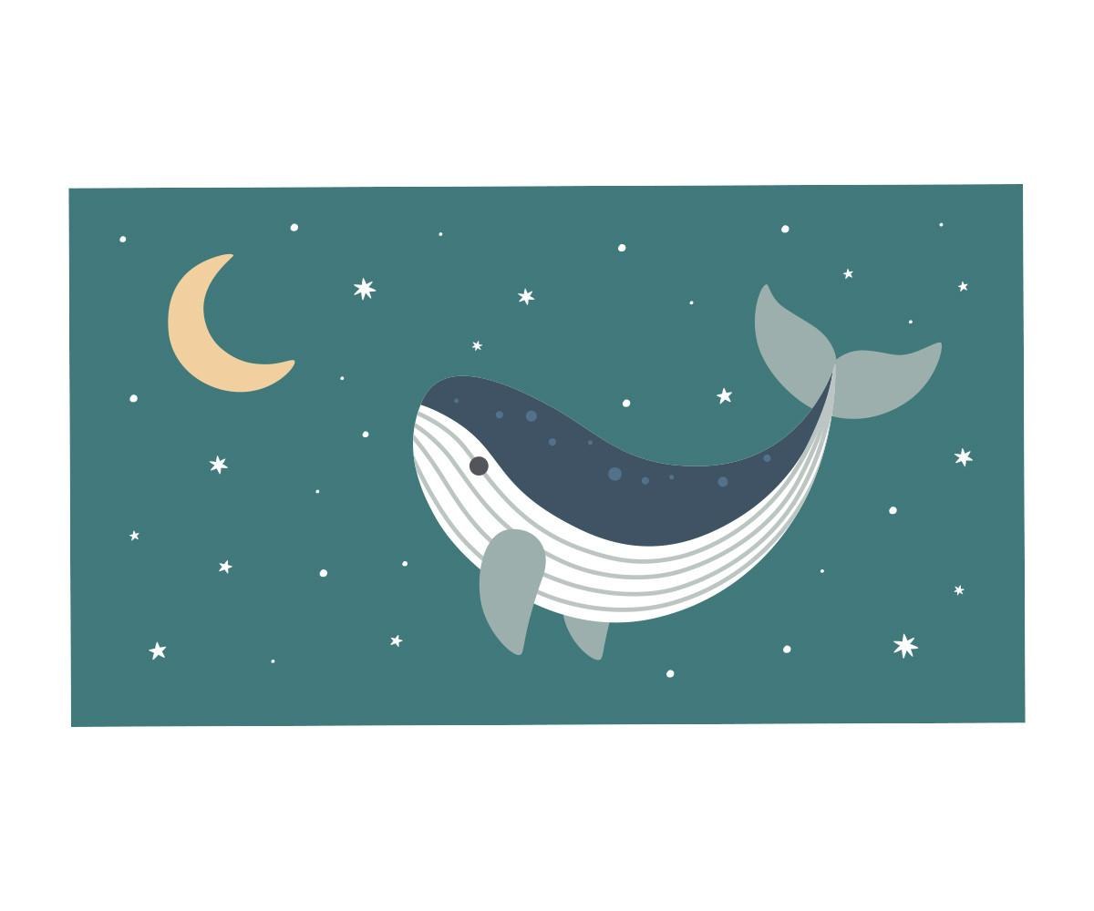Πετσέτα Θαλάσσης 160x90cm Whale Teal - Monnëka