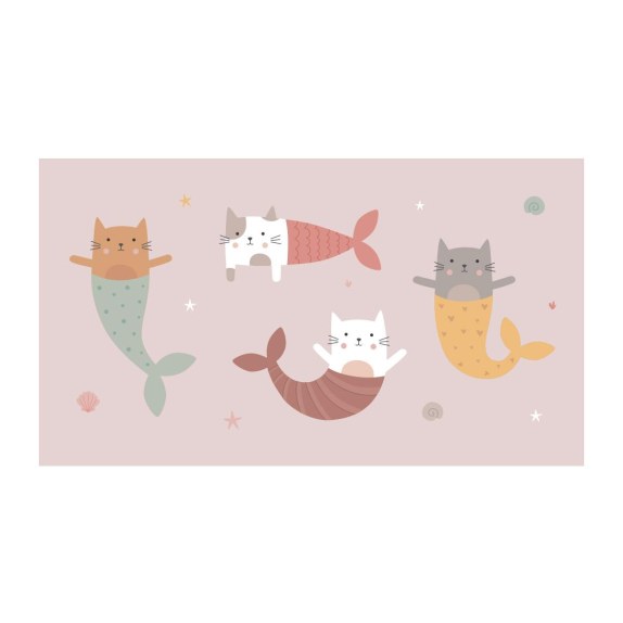 Πετσέτα Θαλάσσης 160x90cm Mermaid Cats - Monnëka