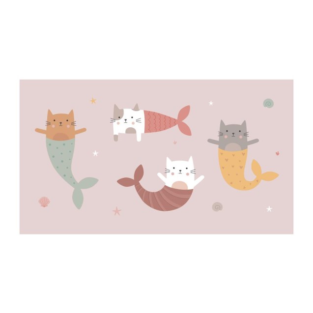 Πετσέτα Θαλάσσης 160x90cm Mermaid Cats - Monnëka