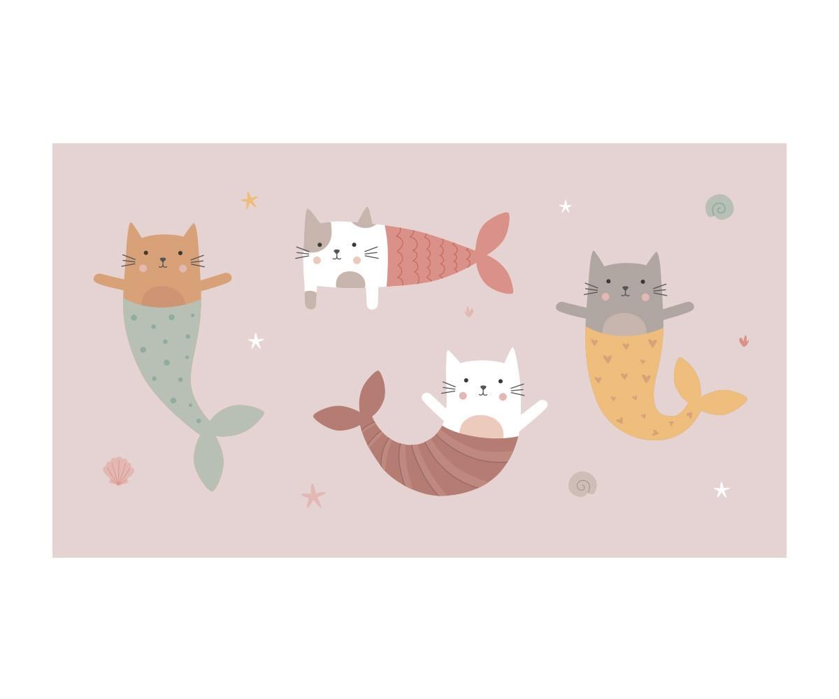 Πετσέτα Θαλάσσης 160x90cm Mermaid Cats - Monnëka