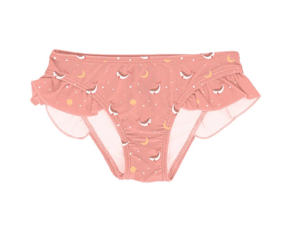 Σλιπ Μαγιό με Προστασία από τον Ήλιο Whale Pink 4-5 Ετών - Monnëka