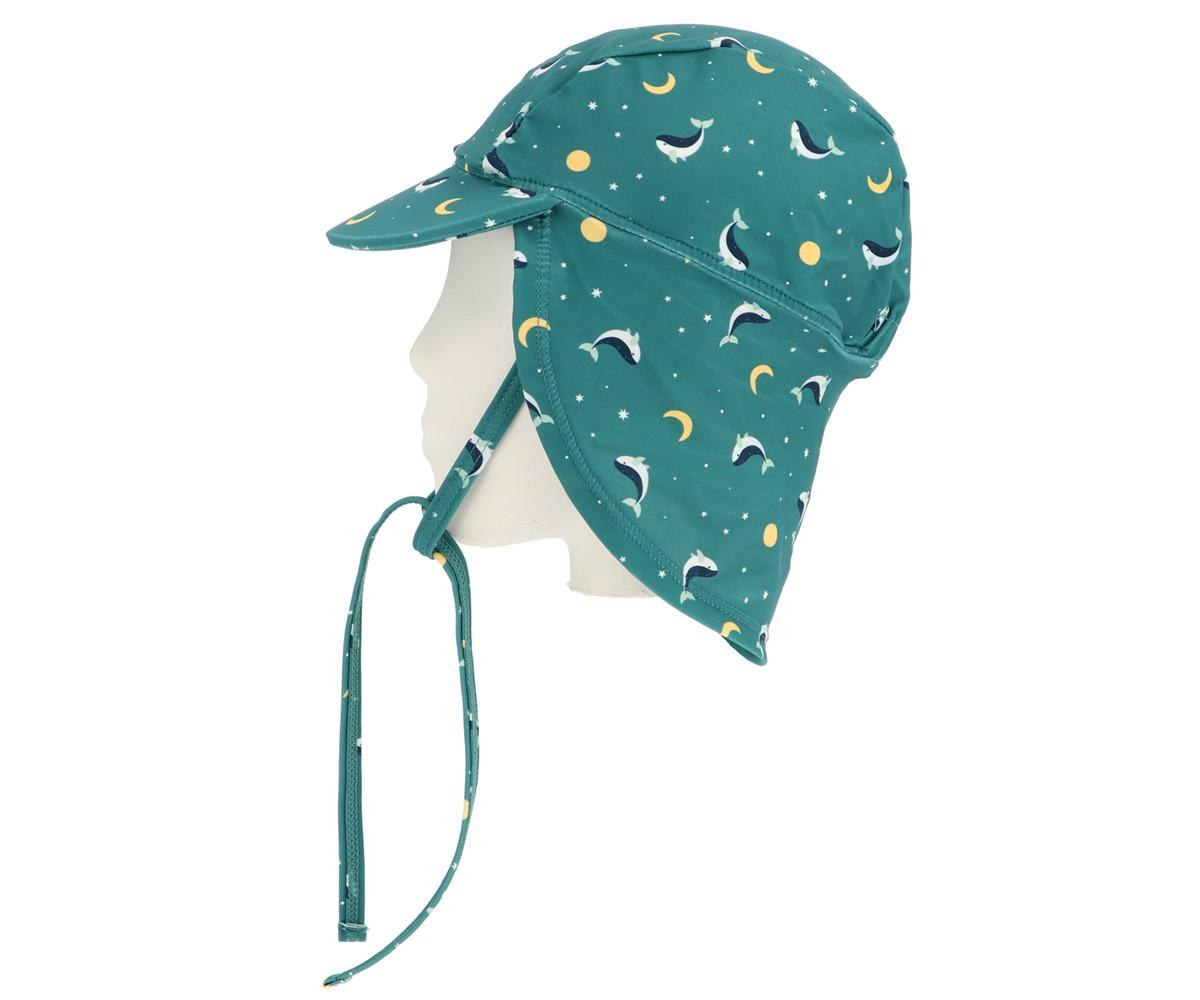 Καπέλο Παραλίας Αντηλιακής Προστασίας Whale Teal 6-12 Μηνών - Monnëka
