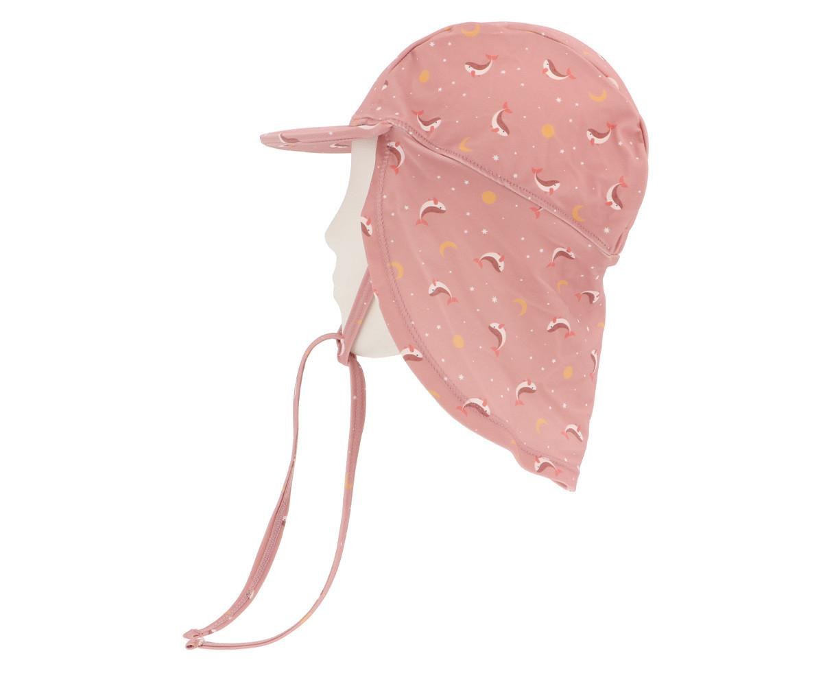 Καπέλο Παραλίας Αντηλιακής Προστασίας Whale Pink 6-12 Μηνών - Monnëka