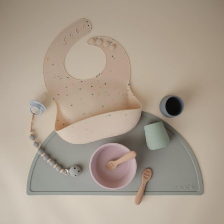 Ποτηράκι Σιλικόνης με Ανάγλυφο Σχέδιο Soft Lilac - Mushie