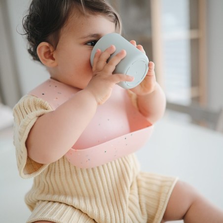 Σαλιάρα Σιλικόνης Powder Pink Confetti - Mushie