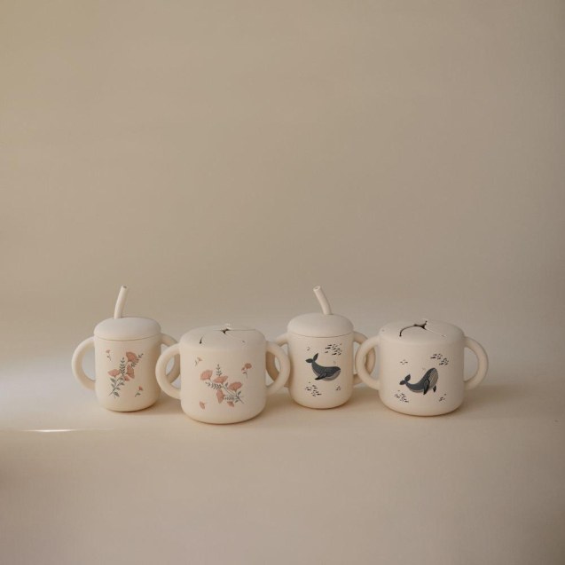 Ποτηράκι Σιλικόνης με Χερούλια και Καλαμάκι...