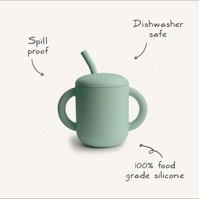 Ποτηράκι Σιλικόνης με Χερούλια και Καλαμάκι...