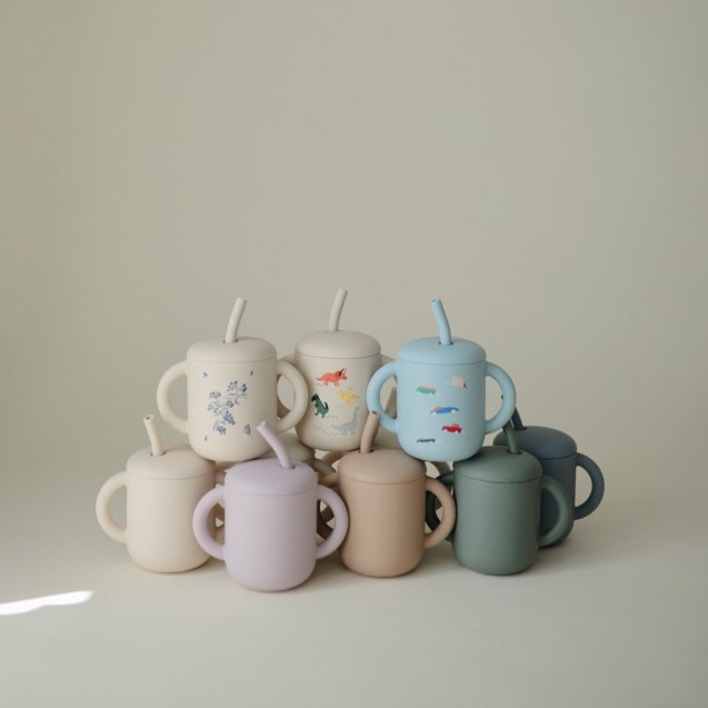 Ποτηράκι Σιλικόνης με Χερούλια και Καλαμάκι...