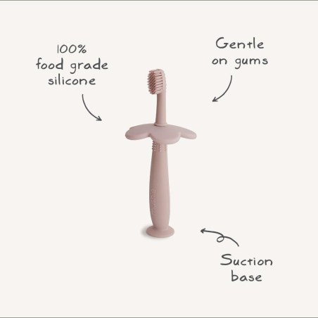 Εκπαιδευτική Οδοντόβουρτσα Σιλικόνης Λουλούδι Blush - Mushie