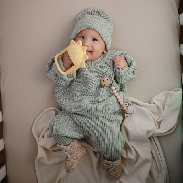 Μασητικό Σιλικόνης με Χερούλι Sunshine - Mushie