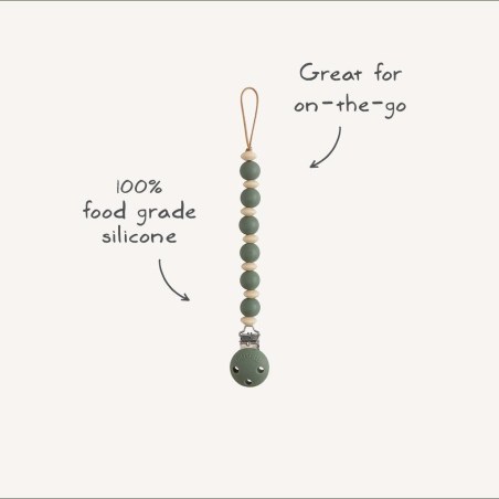 Κλιπ για Πιπίπλες Σιλικόνης Luna Dried Thyme - Mushie