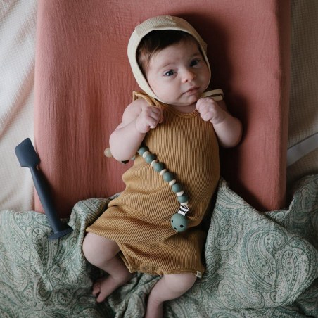 Κλιπ για Πιπίπλες Σιλικόνης Luna Dried Thyme - Mushie