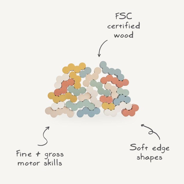 Ξύλινα Μπλοκ Στοίβαξης - Mushie