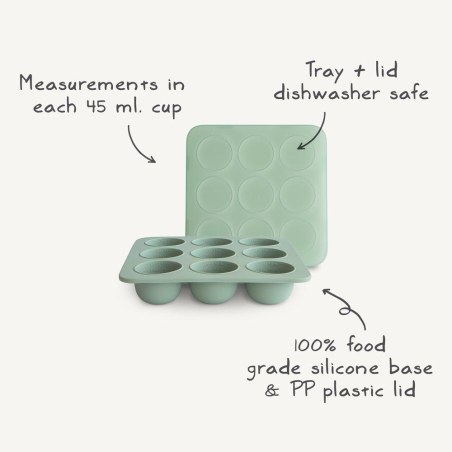 Παγοθήκη Φαγητού 9 Θέσεων 45 ml Σιλικόνης  Μέντα - Mushie