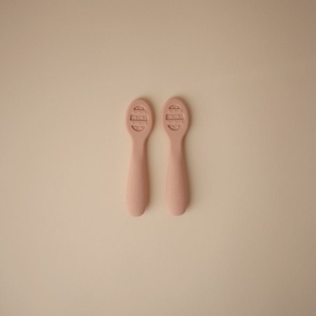 Σετ 2 Εκπαιδευτικά Κουταλάκια Σιλικόνης Blush/Shifting Sand - Mushie