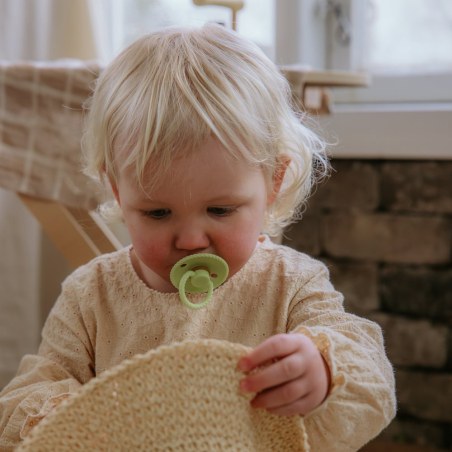 Σετ 2 Πιπίλες Latex FRIGG Rope Green Tea/Powder Blue 0-6 Μηνών