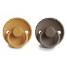 Σετ 2 Πιπίλες Latex FRIGG Rope Honey Gold/Portobello 6-18 Μηνών