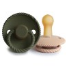 Σετ 2 Πιπίλες Latex FRIGG Rope Croissant/Olive 6-18 Μηνών