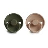 Σετ 2 Πιπίλες Latex FRIGG Rope Croissant/Olive 0-6 Μηνών