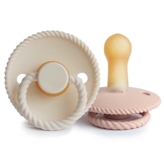 Σετ 2 Πιπίλες Latex FRIGG Rope Blush/Cream 6-18...