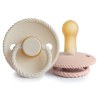 Σετ 2 Πιπίλες Latex FRIGG Rope Blush/Cream 6-18 Μηνών