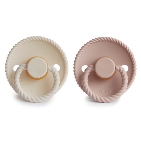 Σετ 2 Πιπίλες Latex FRIGG Rope Blush/Cream 0-6 Μηνών