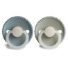 Σετ 2 Πιπίλες Latex Νυκτός FRIGG Rope Stone Blue/Sage 6-18 Μηνών