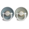 Σετ 2 Πιπίλες Latex Νυκτός FRIGG Rope Stone Blue/Sage 6-18 Μηνών