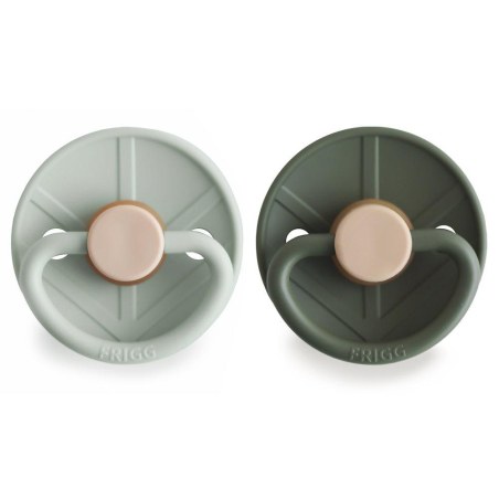 Σετ 2 Πιπίλες Latex FRIGG Little Viking Sage/Olive 0-6 Μηνών