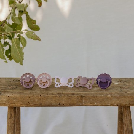 Σετ 2 Πιπίλες Latex FRIGG Fairytale Twilight Mauve/Primrose 0-6 Μηνών