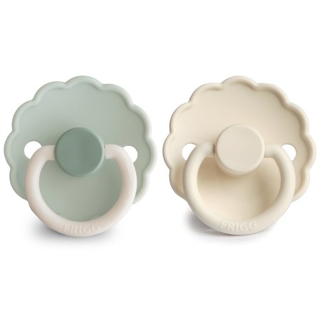 Σετ 2 Πιπίλες Σιλικόνης FRIGG Daisy Little Darling/Cream 0-6 Μηνών