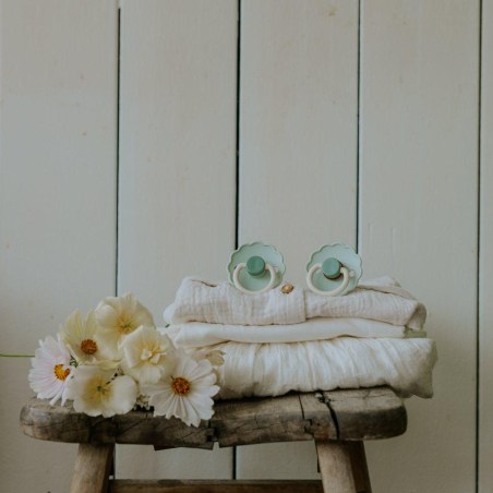 Σετ 2 Πιπίλες Σιλικόνης FRIGG Daisy Little Darling/Cream 6-18 Μηνών