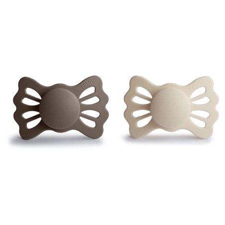Σετ 2 Ανατομικές Πιπίλες Σιλικόνης FRIGG Lucky Portobello/Cream 6-18 Μηνών