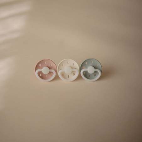 Σετ 2 Πιπίλες Σιλικόνης Νυκτός FRIGG Moon Phase Cream/Twilight Mauve 0-6 Μηνών