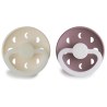 Σετ 2 Πιπίλες Σιλικόνης Νυκτός FRIGG Moon Phase Cream/Twilight Mauve 0-6 Μηνών
