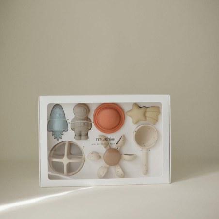 Σετ Δώρου 7 Παιχνιδιών Μπάνιου Σιλικόνης Mini Austronaut - Mushie