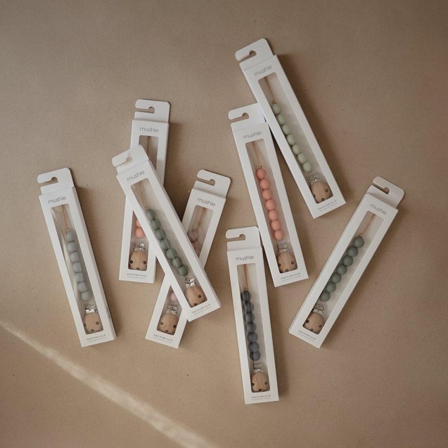 Κλιπ για Πιπίλες Halo Muted Yellow - Mushie